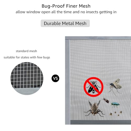 Bug Proof Cat Catio, Window Cat House with Metal Mesh, Outdoor Enclosure for Indoor Pets, Expandable Wooden Perch, Safe Comfortable Haven for Pets, Keep Bugs Insects Out