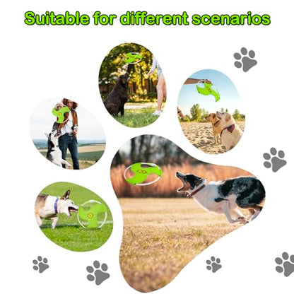 Dog Flying Disc Flyer Dog Toys, Glow in The Dark Nylon Dog Toy with 3 Light Models, Floating Dog Ring Toys for Physical Exercise, Pet Training Throwing Playing - color: Green-2