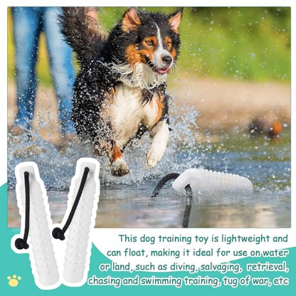 Blueweenly 4 Pcs Dog Bumper Toy for Water Retrieving Plastic Puppy Training Dummy Dog Float Toy Lightweight for Float on The Water Pool Outdoor Training Hunting Fetching (Pure White) - color: Pure White