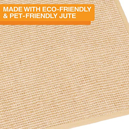 Neater Pets Jute Cat Litter Trapping Mat - Catches Spilled Litter Mess from Kitty Litter Box to Protect Floors, Soft on Cats Paws, Anti-Skid Backing, Easy to Clean, Beige, 24" x 36" - color: Beige
