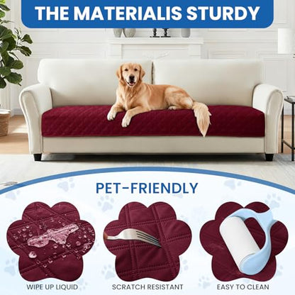 Waterproof Dog Blanket, Non-Slip Soft Pet Bed Cover, Couch Cover for Dogs Washable, Protects Sofa, Furniture, Crate, Car, Tear Resistant Leakproof Pet Blanket Christmas (30x70 Inch, Burgundy) - color: Burgundy, size: 30" x 70" (Pack of 1)