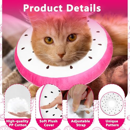 Cat Cone Collar Soft, Adjustable Cat Recovery Cone to Stop Licking, Cute Kitten Donut Collar After Surgery, Elizabethan Collars for Kittens, Lightweight Cats Neck Cones (Dragonfruit, Small) - color: Dragonfruit, size: Small