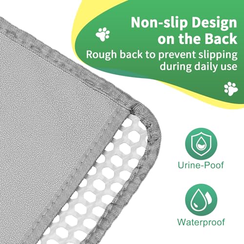GRELY 35''X 25'' Large Litter Mat, 2 Layer Cat Litter Mat Litter Trapping Mat,Litter Box Mats for Floor, Cats Litterbox Catcher Rug for Kitty Pet, Waterproof Urine Proof,Non-Slip - color: Grey L35"x25"