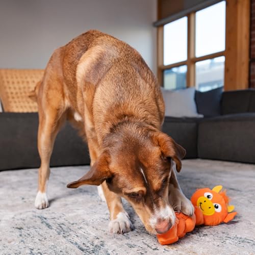 Outward Hound by Nina Ottosson Twistiez Interactive Plush Dog Treat Puzzle, Dragon, Orange - color: Twistiez Dragon