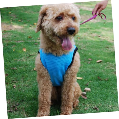 Amosfun Breathable Pet Vest Mesh Cooling Dog Shirt Blue S Lightweight Sleeveless Puppy Clothes for Summer Outdoors