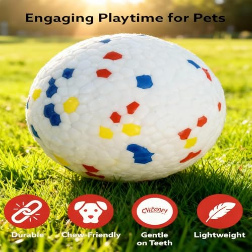 Indestructible Dog Ball, Durable Dog Balls for Aggressive Chewers, 2.4" Durable Teething Chew Toys, Interactive Fetch Ball for Medium/Small Dogs(4-Pack-White) - color: White