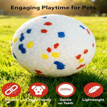 Indestructible Dog Ball, Durable Dog Balls for Aggressive Chewers, 2.4" Durable Teething Chew Toys, Interactive Fetch Ball for Medium/Small Dogs(4-Pack-White) - color: White