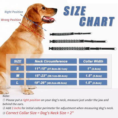 Martingale No Pull Dog Collar - Heavy Duty Nylon with Buckle, Adjustable Anti Pull Reflective Slip Collar for Large Medium Small Dog Training Walking L Black - color: Black Black, size: L (19"-26" Neck, 1.5" Wide)