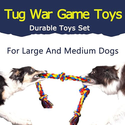 Natural Cotton Dog Rope Toys,Tough Tug of War Dog Toys for Large, Medium & Small Dogs, Tough Dog Rope Toys for Aggressive Chewers, Helps Clean Teeth & Prevent Furniture Destruction(8PCS) - color: colorful-8PCS