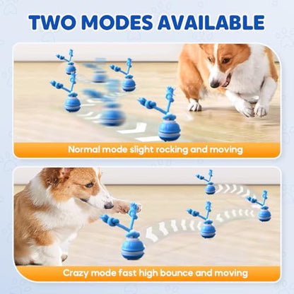 LECDOA Interactive Dog Toys, Smart Touch-Activated Automatic Rolling Ball, USB Rechargeable Bouncing Dog Ball, Suitable for Cats and Small to Medium-Sized Puppies (Blue) - color: Blue