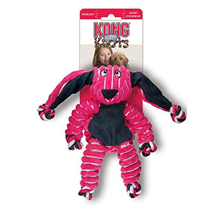 KONG Floppy Knots - Durable No‑Stuffing Squeaky Rope & Plush Dog Toy - for Teething, Playing (Bunny, Small/Medium) - color: Bunny, size: Small/Medium
