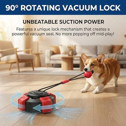 Interactive Dog Toys Tug of War for Small Medium Dogs, Rotating Lock Suction Cup Dog Toy to Keep Them Busy, Steel-Core Rope Puppy Teething Toy for Boredom, Durable Chew Toy for Tile Wood Floor