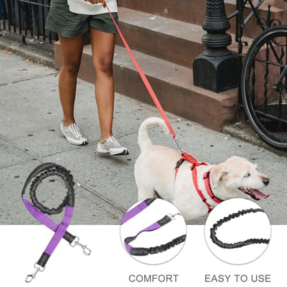 DOITOOL Hands Free Dog Running Leash Waist Belt Nylon Rope Leash for Medium Dogs Jogging Training with Safety Reflective Purple