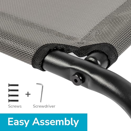 Outvita Elevated Dog Bed, 50 inch Outdoor Cooling Raised Pet Cot, with Waterproof Textilene Mesh, Washable, Breathable, Alloy Steel Frame, Non-Skid Bottom, Portable, Chew Proof, Indoor & Outdoor