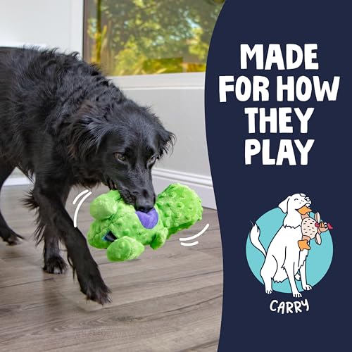 goDog Dinos T-Rex Squeaky Plush Dog Toy with Chew Guard Technology, Durable Fabric & Squeaker for Active Play, Green, Large - color: Dinos T-Rex (Green), size: Large