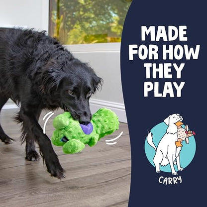goDog Dinos T-Rex Squeaky Plush Dog Toy with Chew Guard Technology, Durable Fabric & Squeaker for Active Play, Green, Large - color: Dinos T-Rex (Green), size: Large