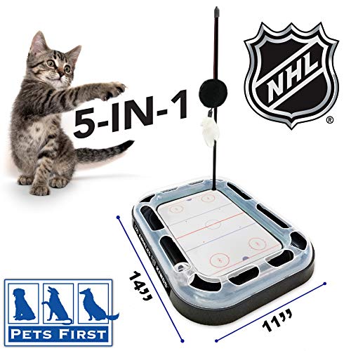 Pets First NHL Los Angeles Kings 5-in-1 Cat Scratcher Toy with Interactive Cat Ball Bell in Tracks - color: Los Angeles Kings