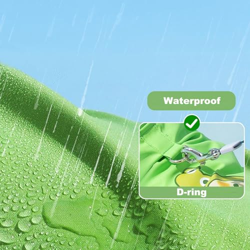 Junchl Small Dog Raincoat Rainboots with D-Ring, Full Coverage Dog Rain Jacket Slicker Poncho, Waterproof Dog Rain Jacket with Reflective Strip, Rainboot, Tail Cover Frog XS - color: Frog, size: XS:Back 8"(1-2lb)