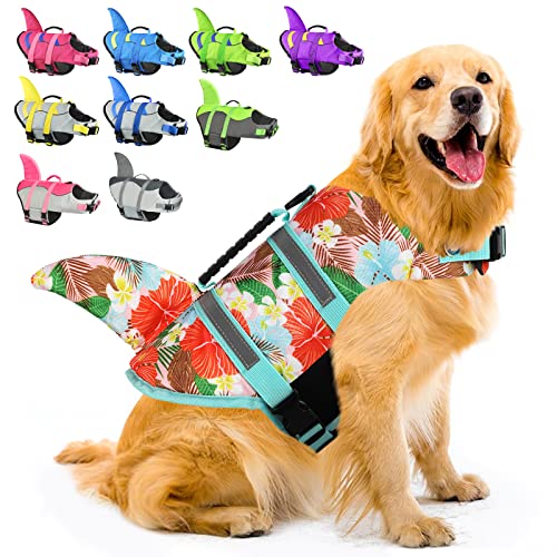 Shark Dog Life Jacket, Adjustable Dog Life Vest with Shark Fin, Suit for Small Medium Large Dog Life Vest for Swimming, Boating, Pool, Beach - color: Orange-Xwy-Shark, size: X-small