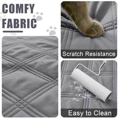 Smiry Waterproof Dog Bed Cover Blanket 30x53, Soft Reversible Pet Blanket, Washable Leakproof Cats Dogs Couch Cover for Sofa, Couch, Furniture, Grey/Dark Grey - color: Grey/Dark Grey, size: 30x53 Inch