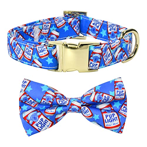 Cheers Pub Beer Dog Bow Tie Dog Collar Accessory, Detachable Bowtie, Adjustable Collar for Small Medium Large Dogs - color: Cheers Pub Beer, size: M (12 --20")