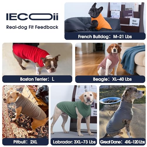 IECOii Dog Fleece Vest Sweater - Stretch Warm Pullover with Turtleneck,Green,Large, Easy On/Off Winter Dog Sweater for Medium Large Dogs Girl Boy, Winter Fall Jumpsuit with High Neck - color: Green, size: Large