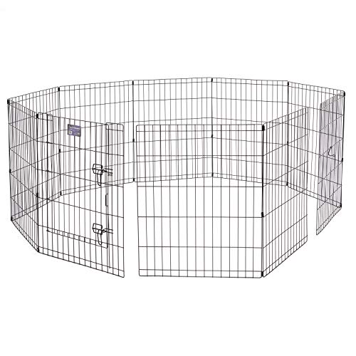 MidWest Homes for Pets Universal Pet Playpen 2-Panel Extension Kit | Fits Metal 30-Inch Dog Pens | Kit Measures, 24x30 Inch (Pack of 2) - color: Black, size: 30H-Inch Pen Extension Panel