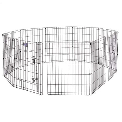 MidWest Homes for Pets Universal Pet Playpen 2-Panel Extension Kit | Fits Metal 30-Inch Dog Pens | Kit Measures, 24x30 Inch (Pack of 2) - color: Black, size: 30H-Inch Pen Extension Panel