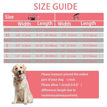 Reflective Dog Collar with Safety Locking Buckle, Adjustable Soft Breathable Nylon Collars for Small, Medium and Large Dogs(Collar+Leash XS Width 5/8" Pink) - color: Pink, size: X-Small (Width 5/8")