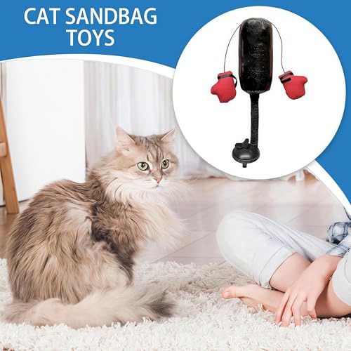 Cat Punching Bag Toy – Interactive Cat Boxing Toy with Springy Bobbing Action, Suction Cup Base, Indoor Kitten Exercise and Fun Activity Cats Boxing (1PC) - color: 1PC