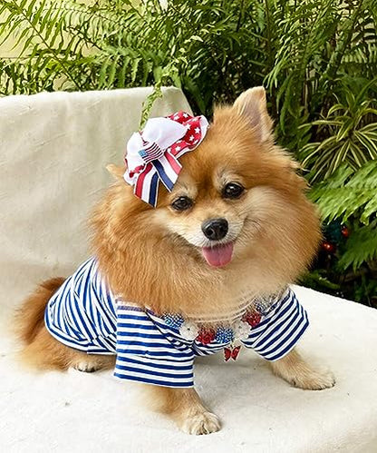 Dog Clothes Pet Striped T-Shirt Plain Puppy Apparel for Small Dogs, Medium, Pack of 3 - size: Medium (5.5lb-8.8lb)
