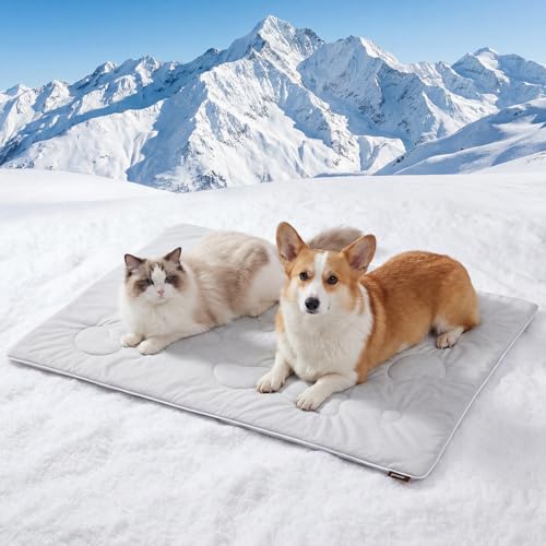 ZOMISIA Cooling Blanket for Medium Dogs - High Cold Washable Pet Blanket, Travel Soft Dog Summer Essentials, Grey, 30"x40" - color: Grey, size: M(30x40")