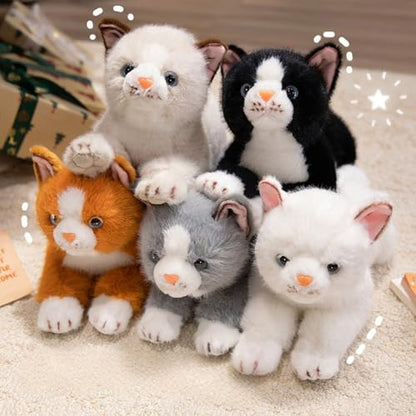 PEACH CAT Cat Stuffed Animal 15" Realistic Kitten Plushies Soft Plush Toys Gifts for Kids Grey - style: 15“ Grey Cat