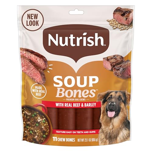 Nutrish Soup Bones Premium Dog Chews with Real Beef and Barley, 11 Chews, Packaging May Vary (Rachael Ray) - size: 1.44 Pound (Pack of 1)