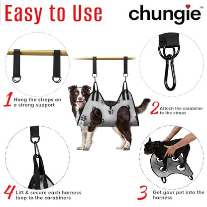 Dog Grooming Hammock for Dogs – Dog Restraint for Nail Trimming with Pet Nail Clipper – Dog Sling for Grooming, Dog Hammock for Nail Cutting & Grooming Harness (Legs Spacing:13-16”)/Max W:60lb) - size: L (Leg Spacing: 13-16") / 60 Pound)