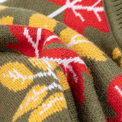 Fitwarm Maple Dog Sweater, Thermal Dog Winter Clothes for Small Dogs Boy Girl, Fall Pet Outfit, Red, Yellow, White, Olive Green, Large - color: Maple, size: Large