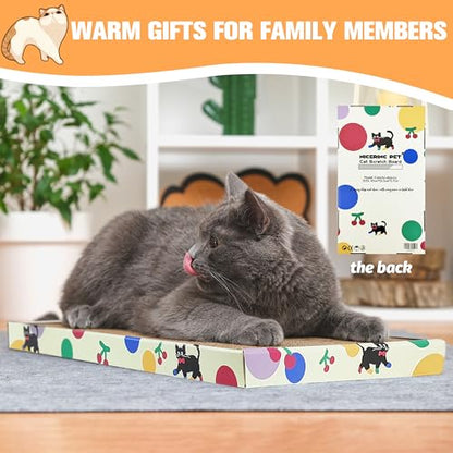 Cat Scratching Boards, 1 Pack Cat Scratch Pad With Box, Double-Sided Reversable Long Lasting Corrugate Scratchers, Refillable Scratch Pad, Cardboard Cat Scratcher for Small Medium Cat Kitten (17”x10”)