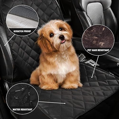 Dog Seat Cover Cars Trucks SUVs, Thick 600D Waterproof Pet Car Seat Cover Dog, Heavy Duty & Wear-Resistant Durable Nonslip Backing with Side Flaps, Scratchproof Dog Front Seat Cover - color: black, size: 1 PCS