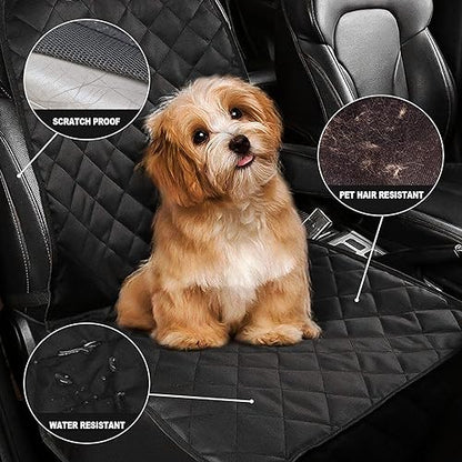 Dog Seat Cover Cars Trucks SUVs, Thick 600D Waterproof Pet Car Seat Cover Dog, Heavy Duty & Wear-Resistant Durable Nonslip Backing with Side Flaps, Scratchproof Dog Front Seat Cover - color: black, size: 1 PCS