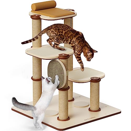 PETLIBRO Infinity Cat Tree Tower for Indoor Cats, Modular Design with Cat Bed, Toy, Felt Pads, Sisal Scratching Posts, 2-Second Setup, Sturdy Multi-Level Activity Center Cat Condo for Any Room