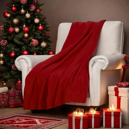 ZYFZCYBL Fleece Throw Blanket Blankets Bulk 6 Pack Soft Lightweight for Cozy Polar Fleece 50 x 60 Solid Pet-Friendly Colorful Bed Sofa Couch Fleece Fabric Travel Wedding Gift（Wine Red） - color: Wine Red