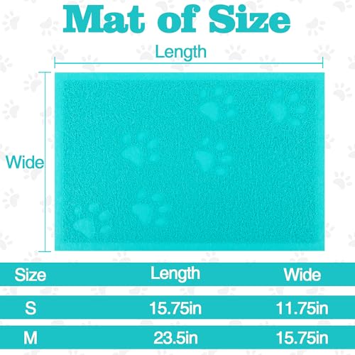 Darkyazi Cat Litter Box Mat for Floor Litter Trapping Mat Non-Slip Backing, Scatter Control, Easy Clean, Water Resistant, Soft on Paws (15.75" x 11.75",Lake Blue) - color: Lake Blue
