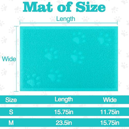 Darkyazi Cat Litter Box Mat for Floor Litter Trapping Mat Non-Slip Backing, Scatter Control, Easy Clean, Water Resistant, Soft on Paws (15.75" x 11.75",Lake Blue) - color: Lake Blue