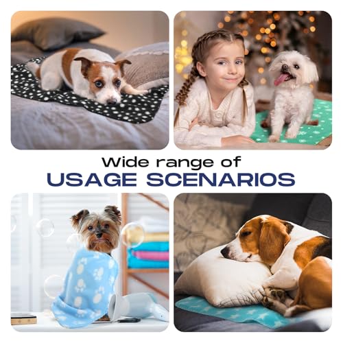 Chumia 28 Pieces Puppy Blanket Bulk Small Fleece Pet Blanket for Puppy Dogs Kitten Cats Pets Soft Warm Paw Print Sleep Mat Bed Covers, 28 Styles(15.75 x 23.63 Inch) - size: 15.75 x 23.63 Inch
