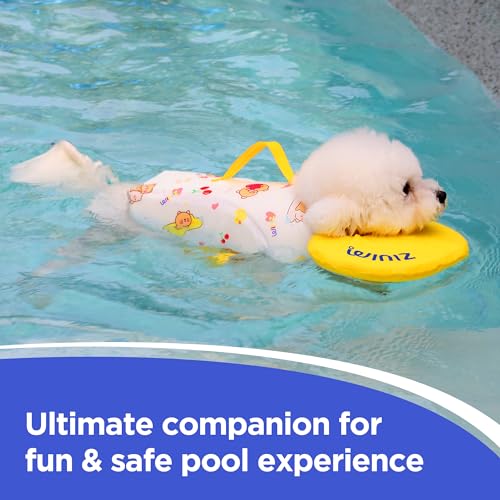 Dog Life Jacket - Pet Safety Vest with Removable Front Float & Rescue Handle - Adjustable High Buoyancy Aid Pet Supplies for Boating, Surfing, Swimming (Yellow, Mediu) - color: Yellow