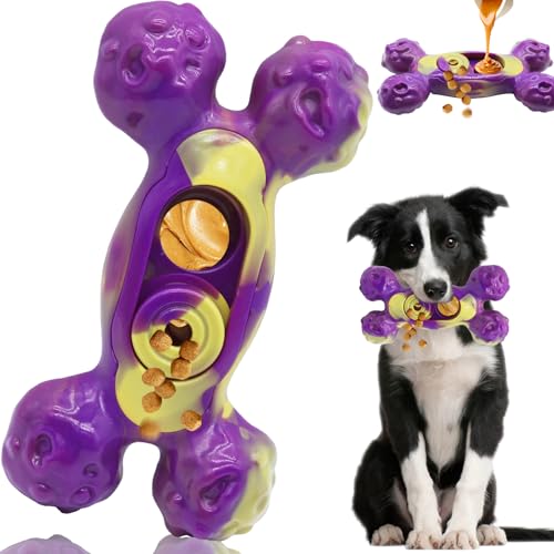Magicorange Dog Chew Toys for Aggressive Chewers, 1 Pack Indestructible Toy for Medium/Large Breed, Nylon Dog Toys to Keep Them Busy,Bacon Flavor (Purple) - color: Purple