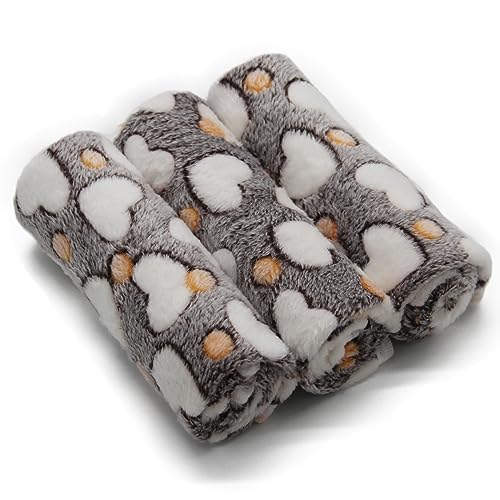 1 Pack 3 Puppy Blankets Super Soft Warm Sleep Mat Grey Cute Print Blanket Fluffy Fleece Pet Blanket Flannel Throw Dog Blankets for Small Dogs Puppy Dogs Fluffy Cats,Love-Small(23"x15") - color: Love/Series, size: Small(23"x15")