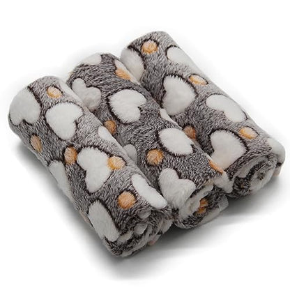 1 Pack 3 Puppy Blankets Super Soft Warm Sleep Mat Grey Cute Print Blanket Fluffy Fleece Pet Blanket Flannel Throw Dog Blankets for Small Dogs Puppy Dogs Fluffy Cats,Love-Small(23"x15") - color: Love/Series, size: Small(23"x15")