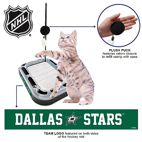 Pets First NHL Dallas Stars Hockey Field Scratching Cat Toy with Interactive Cat Ball Bell and Tracks - color: Dallas Stars