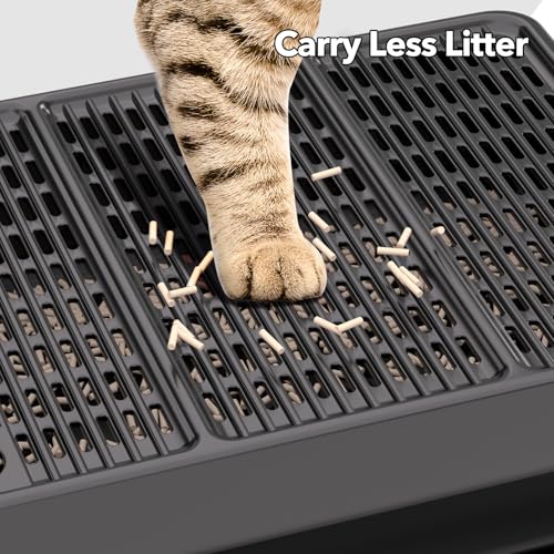Large Cat Litter Box Step/Ramp16 x11 Anti-Tracking Litter Catcher Mat Double Layer Washable Kitty Trapping Tary Easy Clean, Also for Kitten & Elderly Cats Ramp